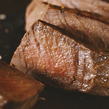 Close up shot of cooked steak