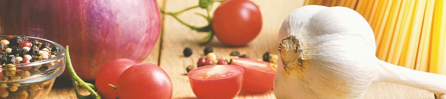 A variety of ingredients on a wooden table