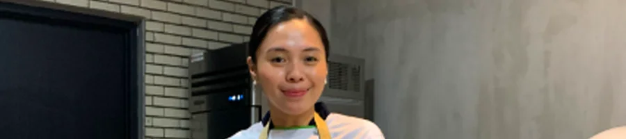 Gabrielle Marie Yap in the kitchen