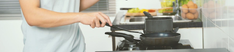 A home chef cooking at home