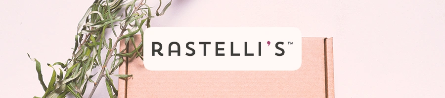 Top view of a box with the Rastelli's Logo