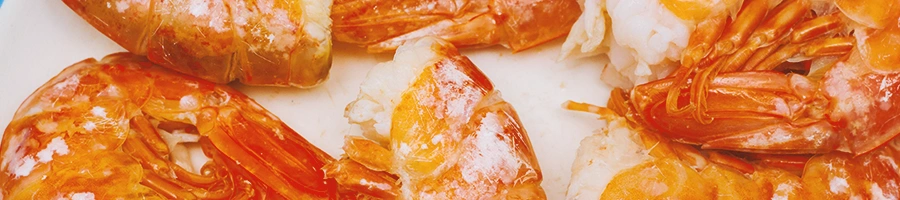 Close up shot of cooked shrimp