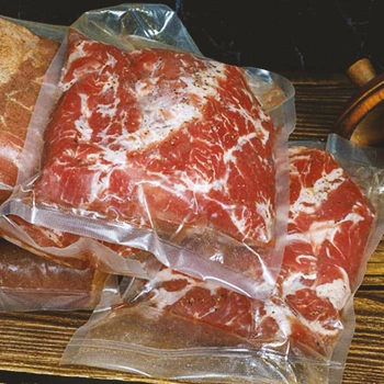 Raw meat inside ziploc bags