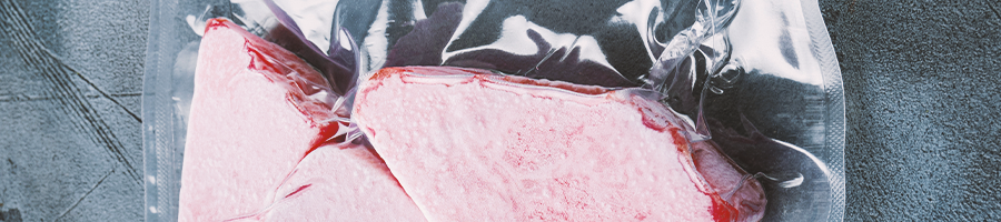 Close up of vacuum sealed tuna
