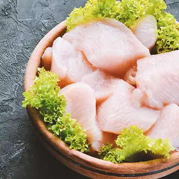 Raw chicken in a bowl