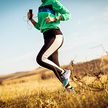 A healthy person doing a jog