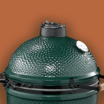 A near perspective of Big Green Egg smoker
