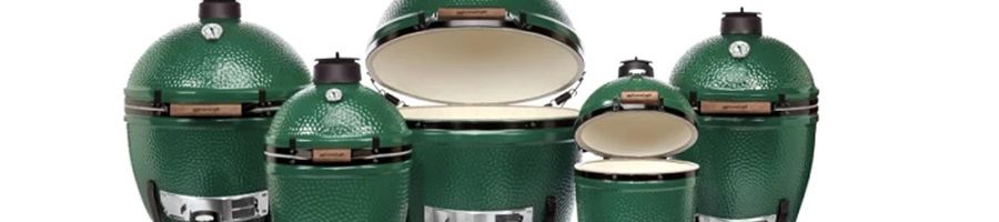 Different sizes of Big Green Egg smoker