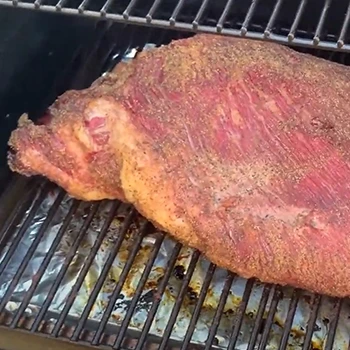 A huge meat inside a smoker