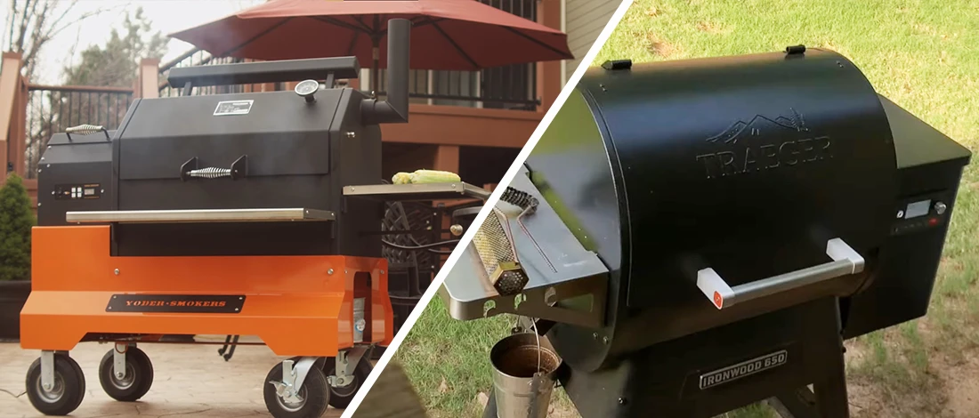 An image comparison of Yoder and Traeger smoker grills