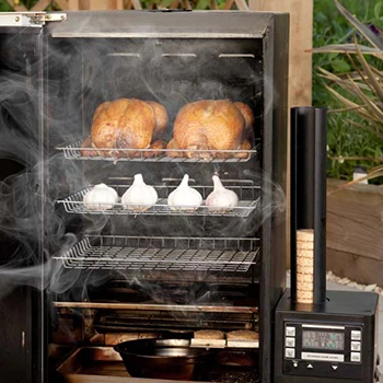 An image of open Bradley smoker