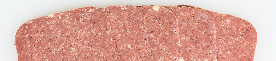 A top view image of corned beef slices