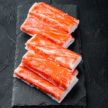 An image of crab sticks on a plate