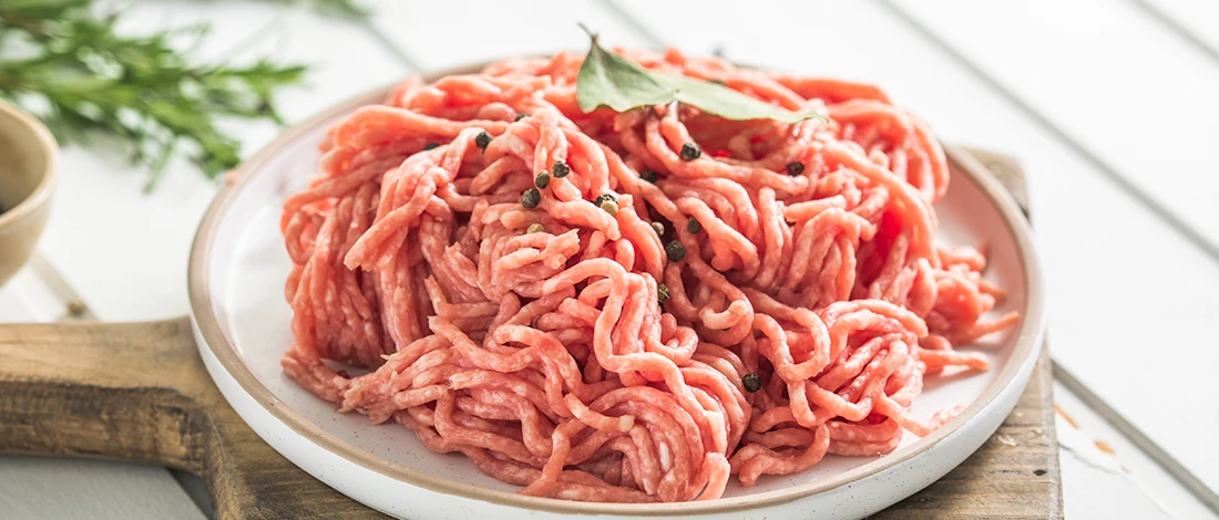 An image of ground beef on a plate