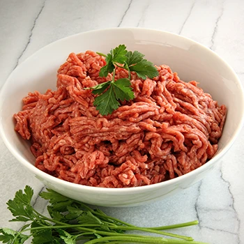 An image of ground beef on a bowl