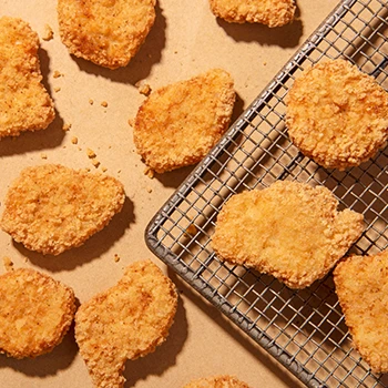 A top view image of chicken nuggets