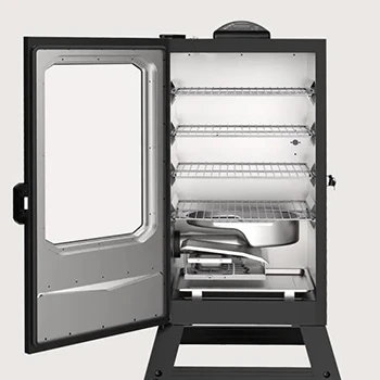 An image of a Masterbuilt smoker that is open