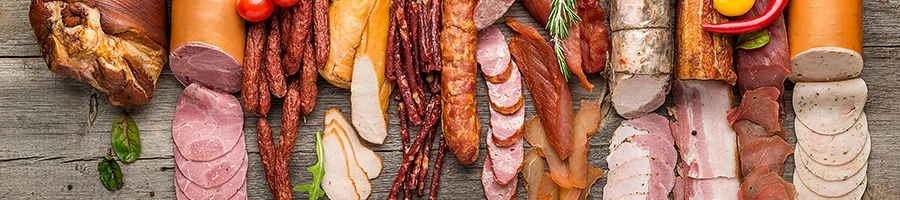 A top view image of different types of deli meat