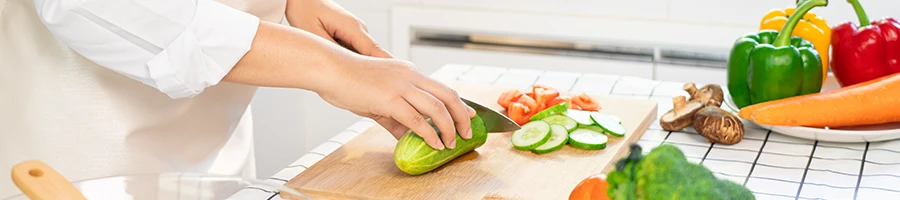 A person preparing a vegan meal