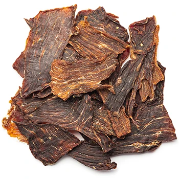 A top view image of beef jerky