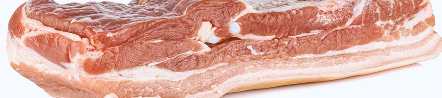 A close up image of raw pork cut belly meat