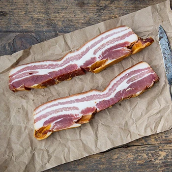 An image of two uncured bacon meats on top of a paper