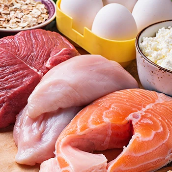 A close up image of foods rich in vitamin B12
