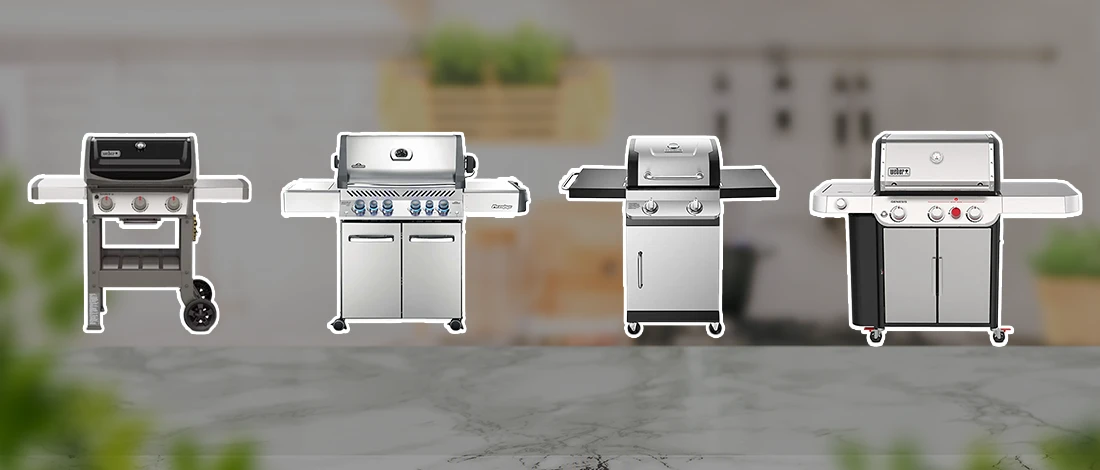A line up image of best natural gas grills
