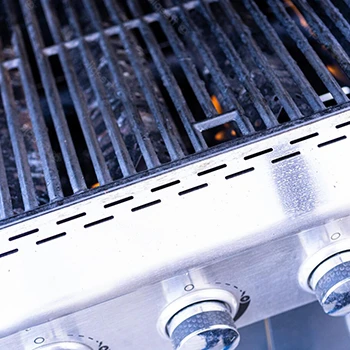 A close up image of grill grates for cooking