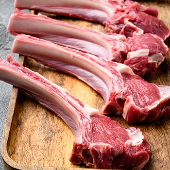 An image of raw lamb chops meat