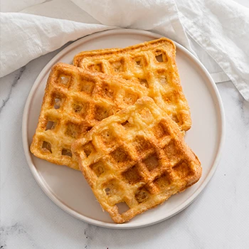 A top view image of keto-carnivore waffle