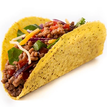An image of a taco on a white background