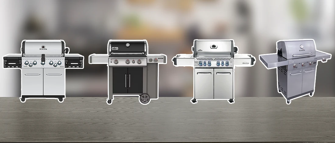 A line up image of best gas grills under $2000