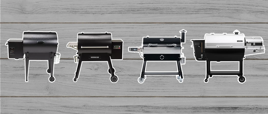 A line up image of best pellet grills and smokers