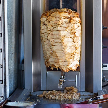 An image of gyro meat made from chicken meat