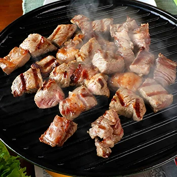 An image of a Korean BBQ grill with a large grill size