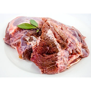 Beef cheek meat on a white background