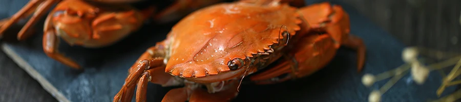 An image of steamed crab on top of a black slate