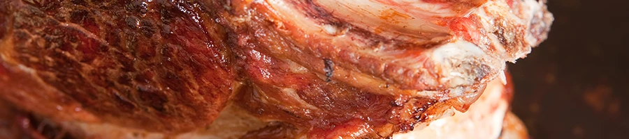 A close up image of roasted prime rib