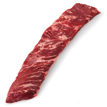 Skirt steak meat on a white background