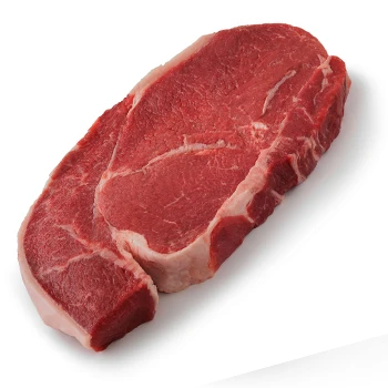 A top sirloin steak is one of the best for grilling on a white background