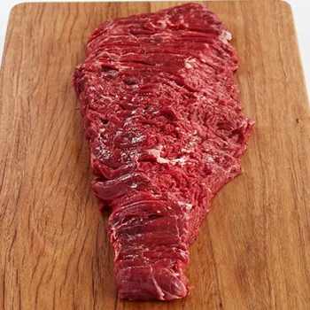 Fraldinha cut of beef on a wooden board