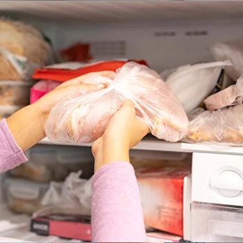 Removing lunch meat from the freezer