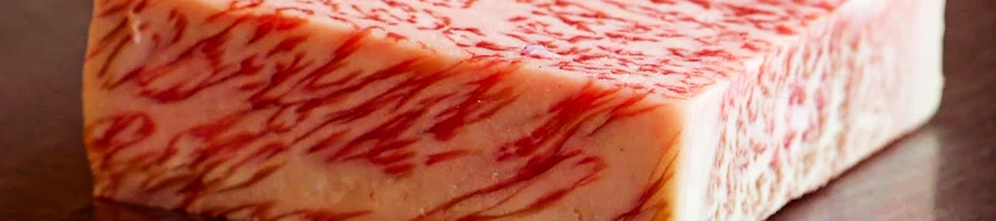 A close up shot of Kobe beef steak