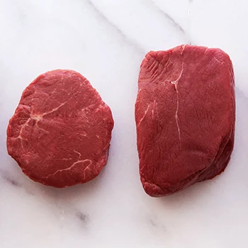 A top view of sirloin and filet mignon meat