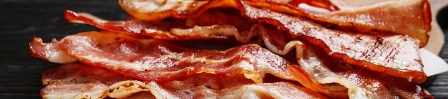 A close up shot of delicious bacon