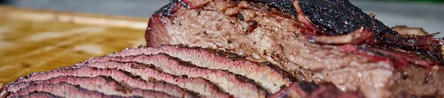 A close up shot of brisket that has been spritz