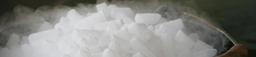 A close up shot of dry ice that can be used to freeze-dry meats
