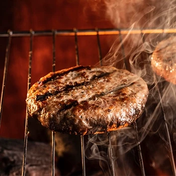 Burger being cooked at the correct temperature