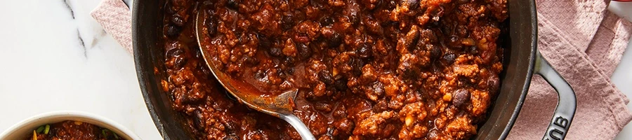 A top view of fresh chili in a cooking pot